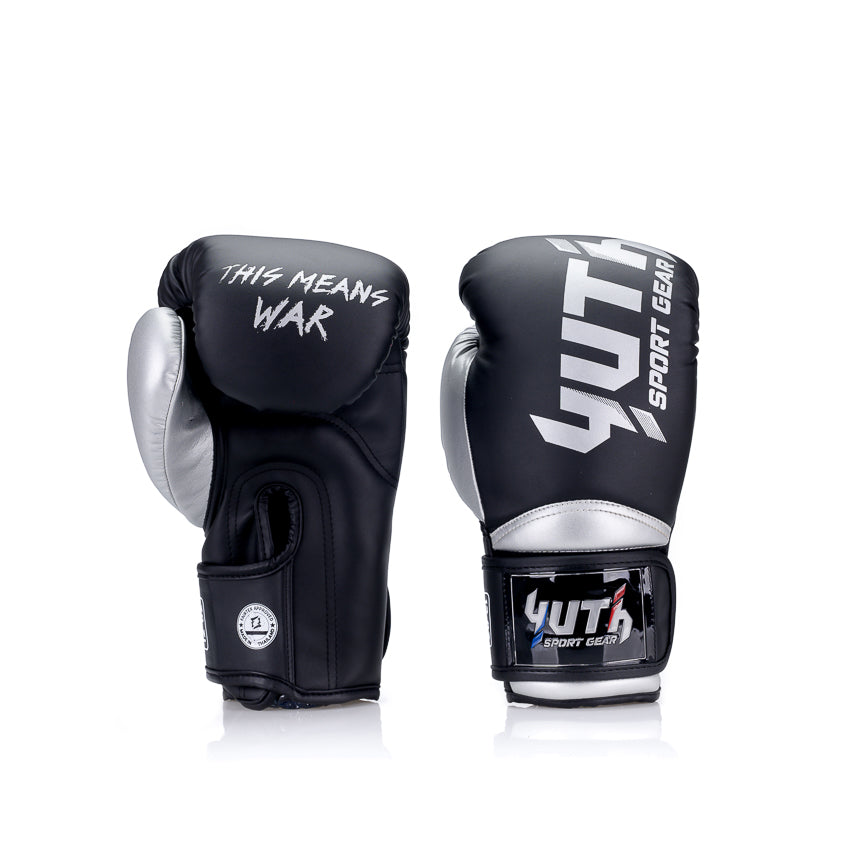 A collection of boxing and Muay Thai equipment including gloves, punching bag, and hand wrap made in Thailand, top bands such as Fightworld, Yuth, Danger, WBC, BKFC, Shinguards, Muay Thai, MMA Shorts and Equipments.