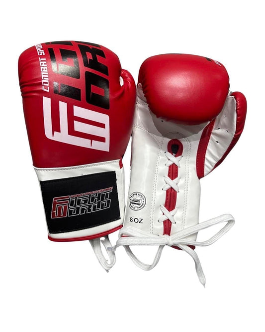 Fightworld 8oz Boxing Gloves Red (Lace Up)