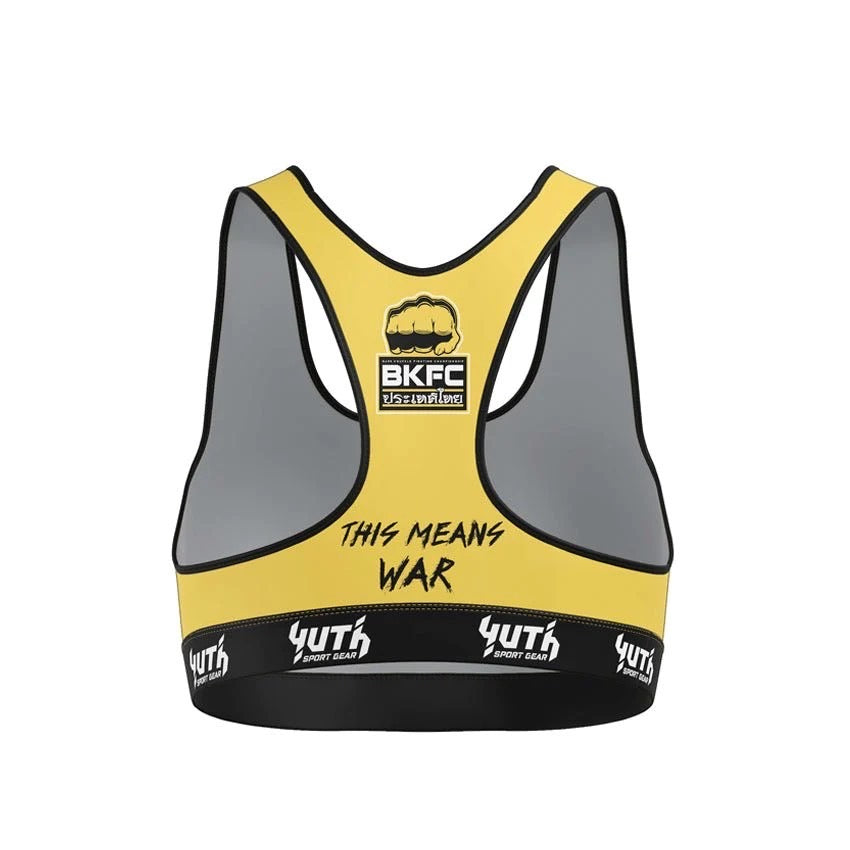 A collection of boxing and Muay Thai equipment including gloves, punching bag, and hand wrap made in Thailand, top bands such as Fightworld, Yuth, Danger, WBC, BKFC, Shinguards, Muay Thai, MMA Shorts and Equipments.