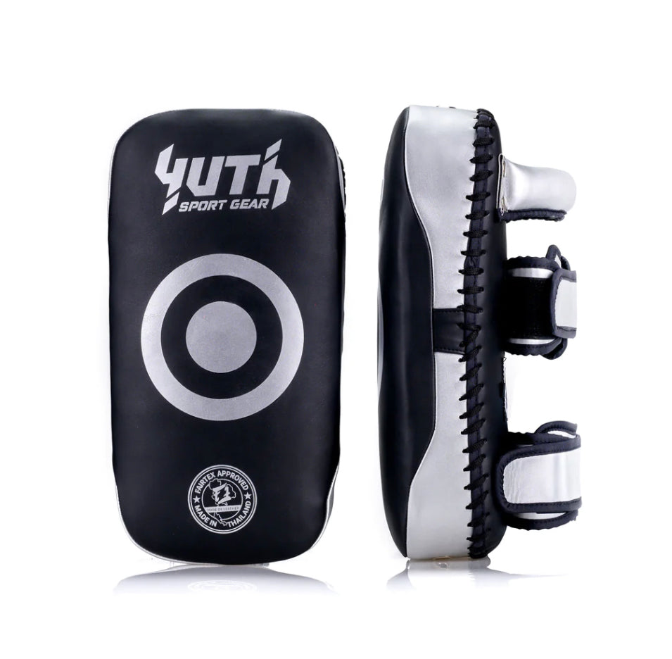 A collection of boxing and Muay Thai equipment including gloves, punching bag, and hand wrap made in Thailand, top bands such as Fightworld, Yuth, Danger, WBC, BKFC, Shinguards, Muay Thai, MMA Shorts and Equipments.