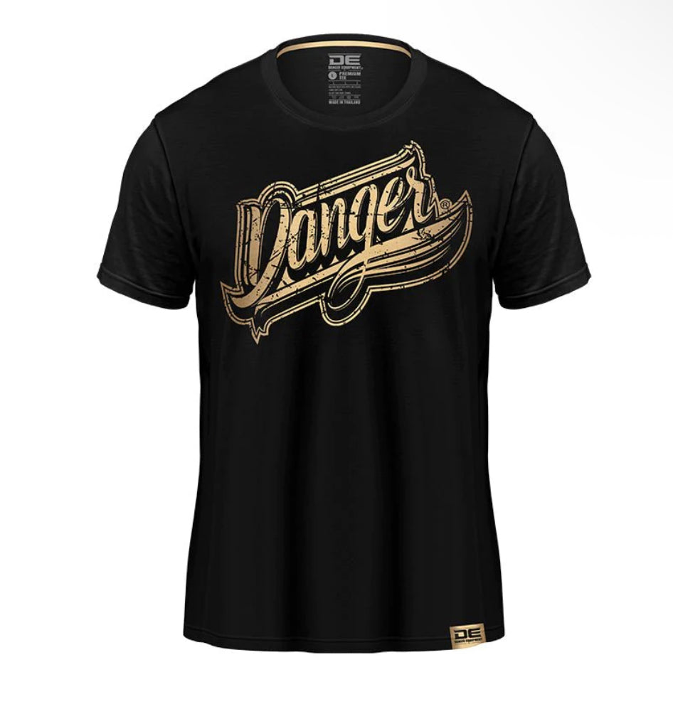Bronze logo Danger Equipment black t-shirt