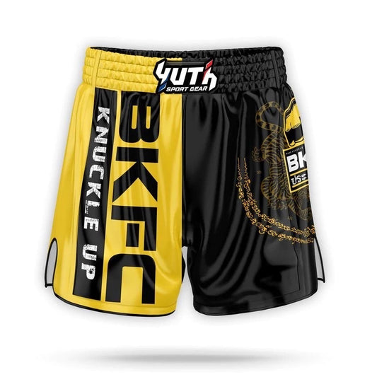 A collection of boxing and Muay Thai equipment including gloves, punching bag, and hand wrap made in Thailand, top bands such as Fightworld, Yuth, Danger, WBC, BKFC, Shinguards, Muay Thai, MMA Shorts and Equipments.