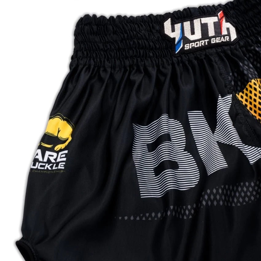 A collection of boxing and Muay Thai equipment including gloves, punching bag, and hand wrap made in Thailand, top bands such as Fightworld, Yuth, Danger, WBC, BKFC, Shinguards, Muay Thai, MMA Shorts and Equipments.