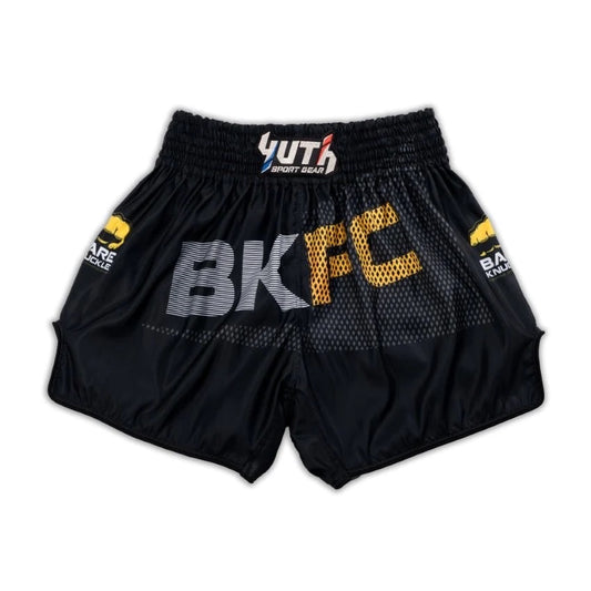 A collection of boxing and Muay Thai equipment including gloves, punching bag, and hand wrap made in Thailand, top bands such as Fightworld, Yuth, Danger, WBC, BKFC, Shinguards, Muay Thai, MMA Shorts and Equipments.
