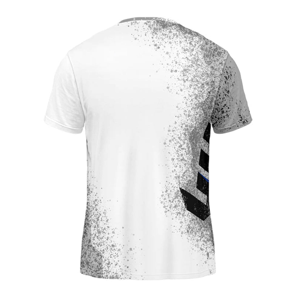 Yuth white t-shirt, back black logo