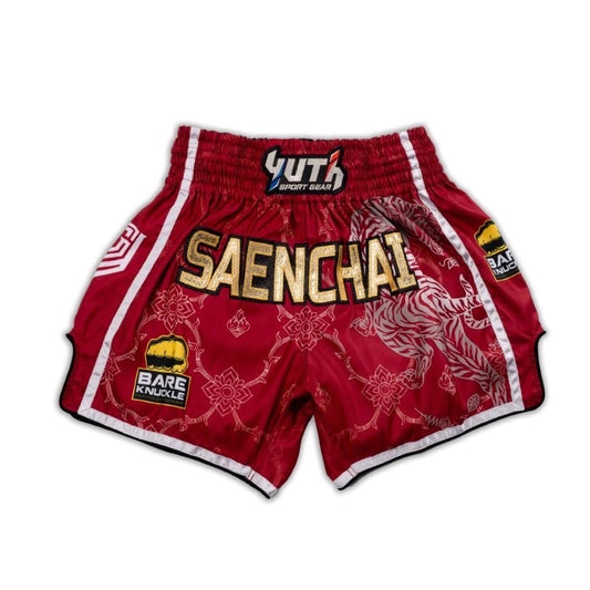 A collection of boxing and Muay Thai equipment including gloves, punching bag, and hand wrap made in Thailand, top bands such as Fightworld, Yuth, Danger, WBC, BKFC, Shinguards, Muay Thai, MMA Shorts and Equipments.