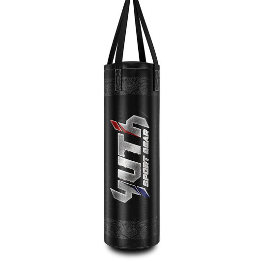 A collection of boxing and Muay Thai equipment including gloves, punching bag, and hand wrap made in Thailand, top bands such as Fightworld, Yuth, Danger, WBC, BKFC, Shinguards, Muay Thai, MMA Shorts and Equipments.