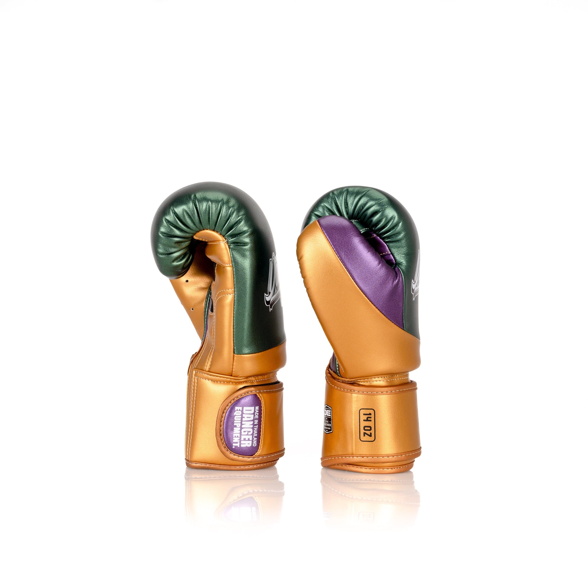 A collection of boxing and Muay Thai equipment including gloves, punching bag, and hand wrap made in Thailand, top bands such as Fightworld, Yuth, Danger, WBC, BKFC, Shinguards, Muay Thai, MMA Shorts and Equipments.