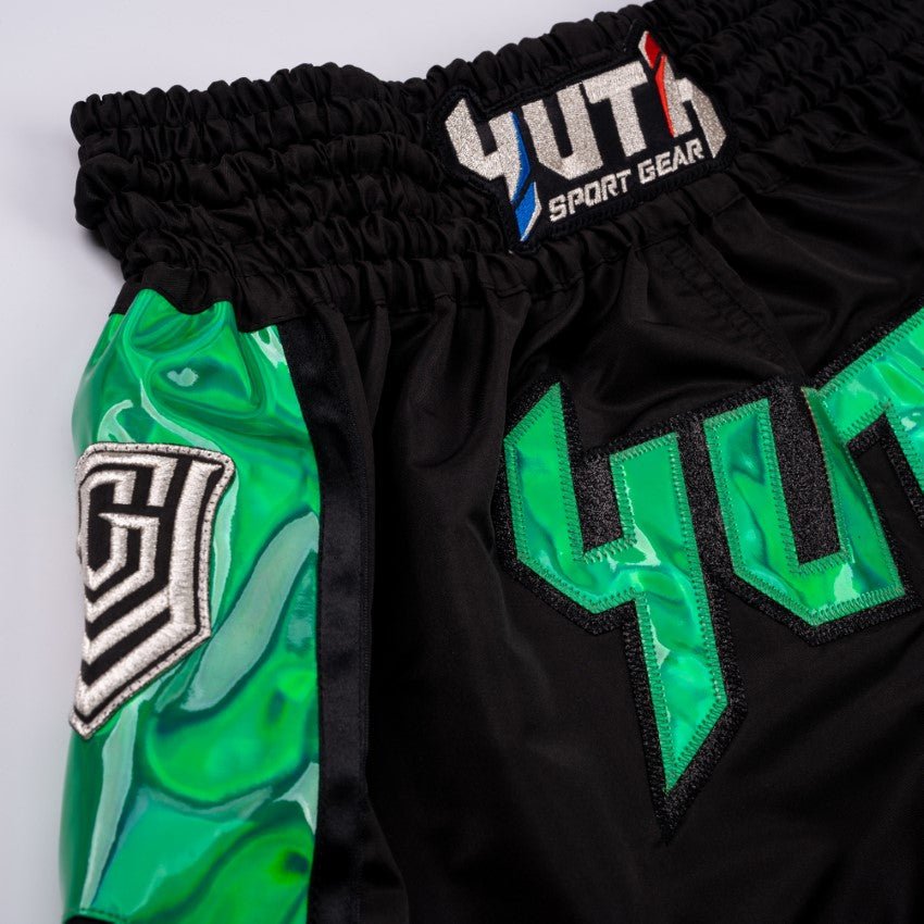 A collection of boxing and Muay Thai equipment including gloves, punching bag, and hand wrap made in Thailand, top bands such as Fightworld, Yuth, Danger, WBC, BKFC, Shinguards, Muay Thai, MMA Shorts and Equipments.