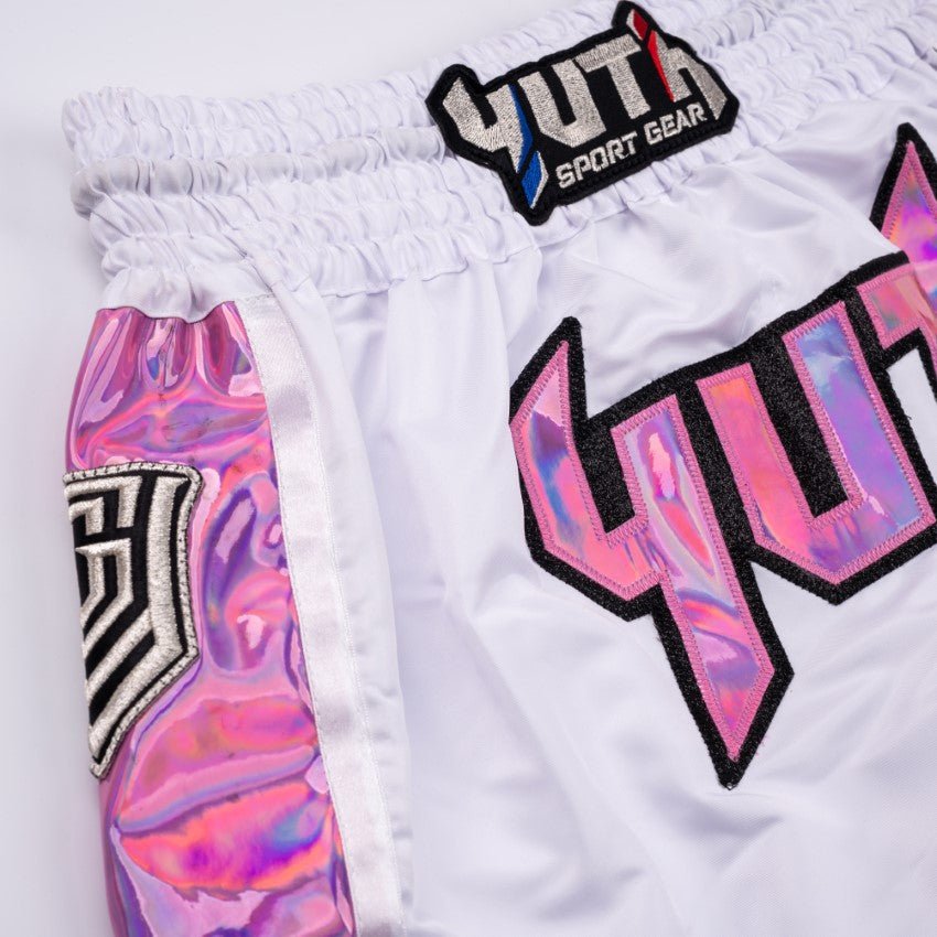 A collection of boxing and Muay Thai equipment including gloves, punching bag, and hand wrap made in Thailand, top bands such as Fightworld, Yuth, Danger, WBC, BKFC, Shinguards, Muay Thai, MMA Shorts and Equipments.